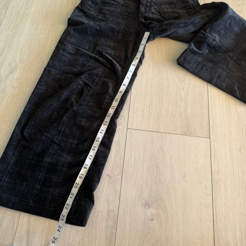 Maeve The Colette Cropped Wide-Leg Pants Plaid Corduroy Edition Black Size 27P - Picture 3 of 10